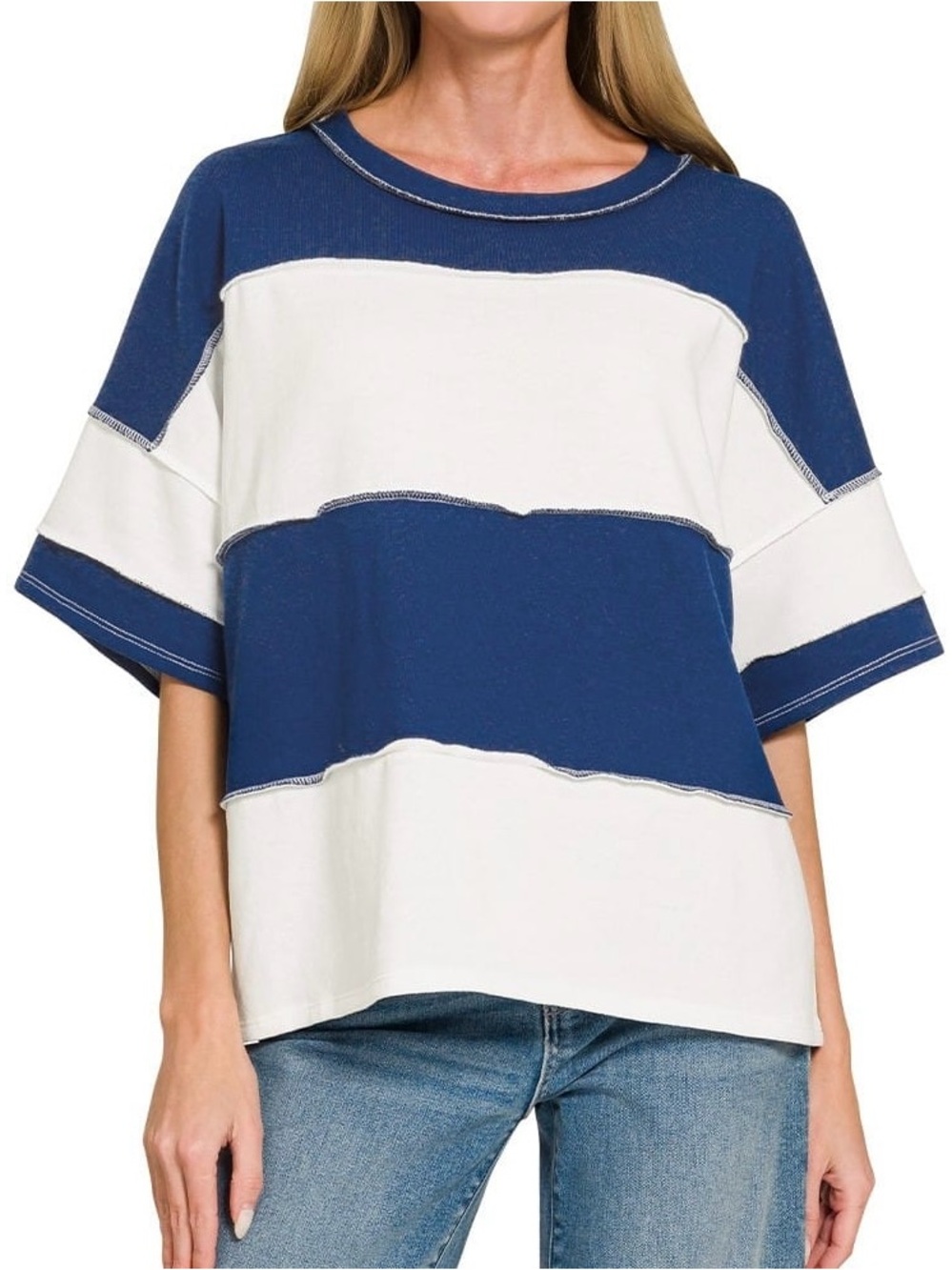 Zenana French Terry Color Block
Exposed Seam Top